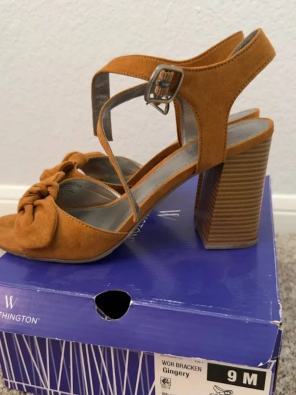 Worthington Tan Suede Bow Heels